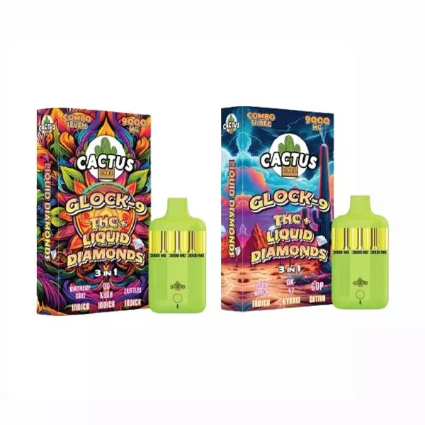 Cactus Labs Glock-9 THC+Liquid Diamonds 3 In 1 Disposable 9000MG Best Price