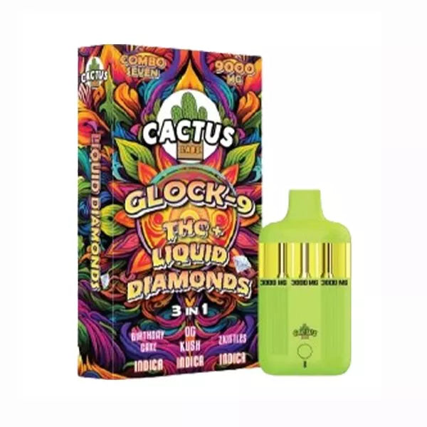 Cactus Labs Glock-9 THC+Liquid Diamonds 3 In 1 Disposable 9000MG Best Price