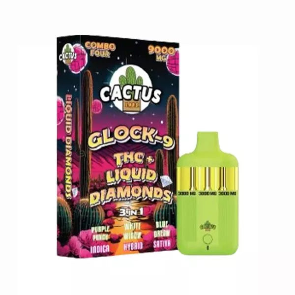 Cactus Labs Glock-9 THC+Liquid Diamonds 3 In 1 Disposable 9000MG Best Price