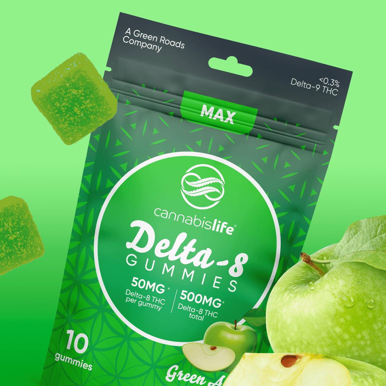 Cannabis Life Green Apple Delta-8 Gummies Best Price