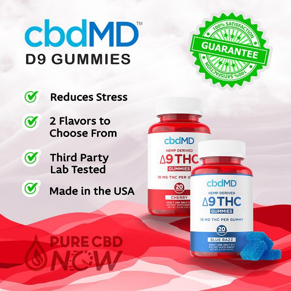 cbdMD Delta 9 Gummies 10 MG THC Per Gummy – 20 Count/4 Pack Best Price