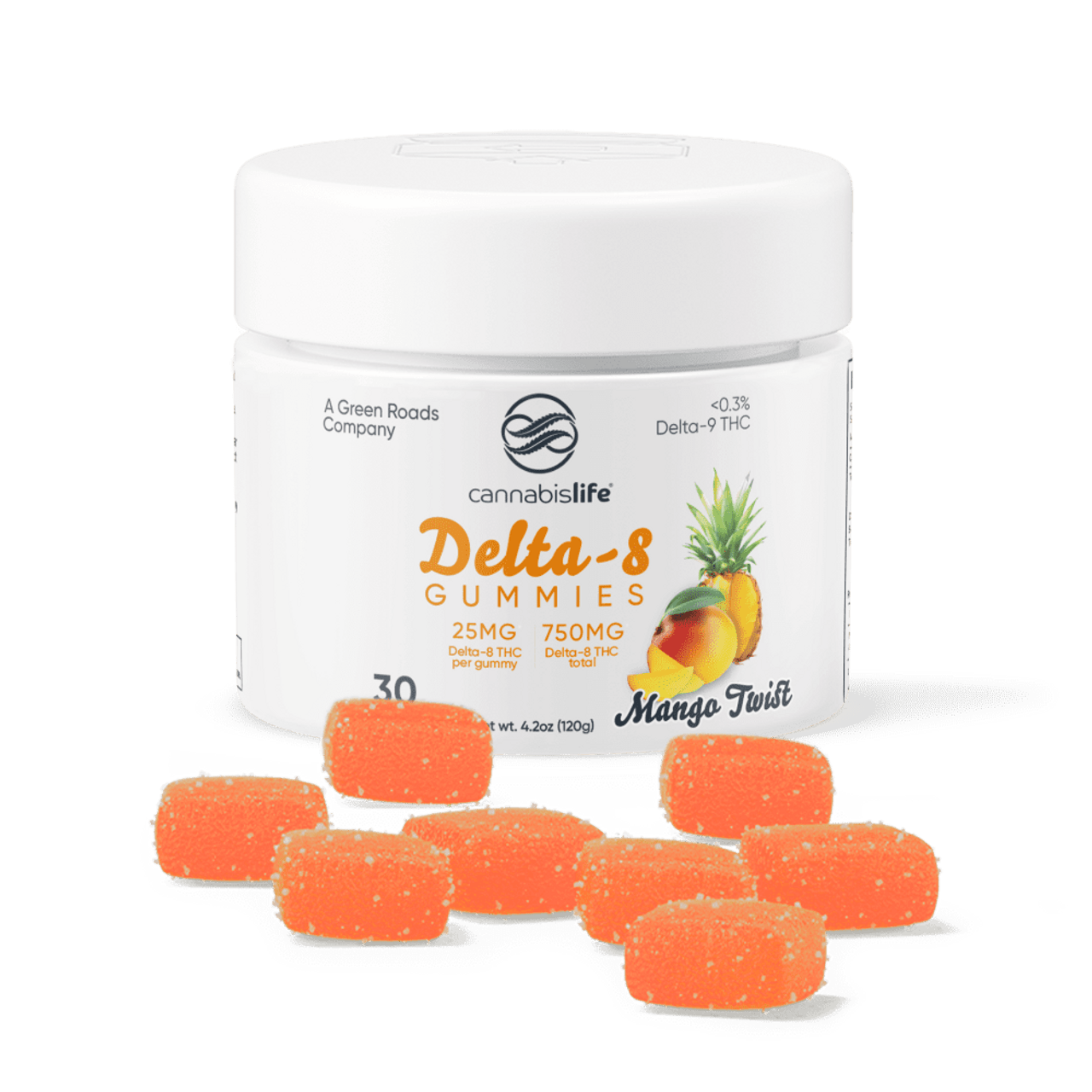 Cannabis Life Mango Twist Delta-8 Gummies - (30ct) 750mg Best Price