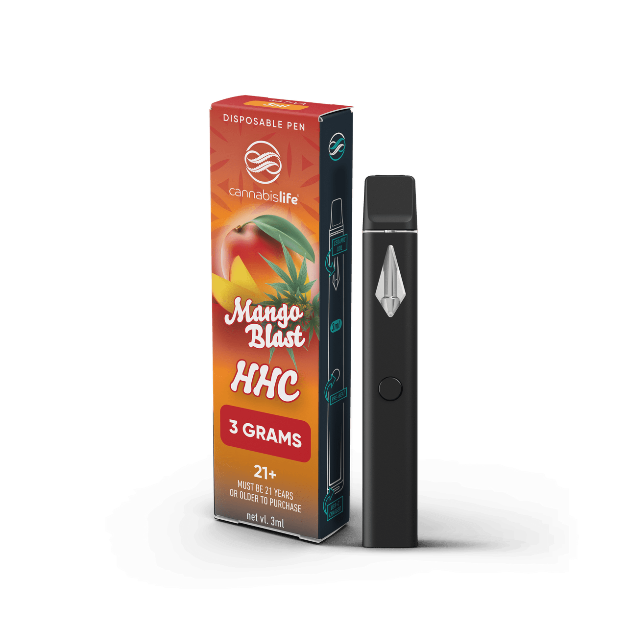 Cannabis Life Mango Blast HHC Disposable Vape Pen Best Price
