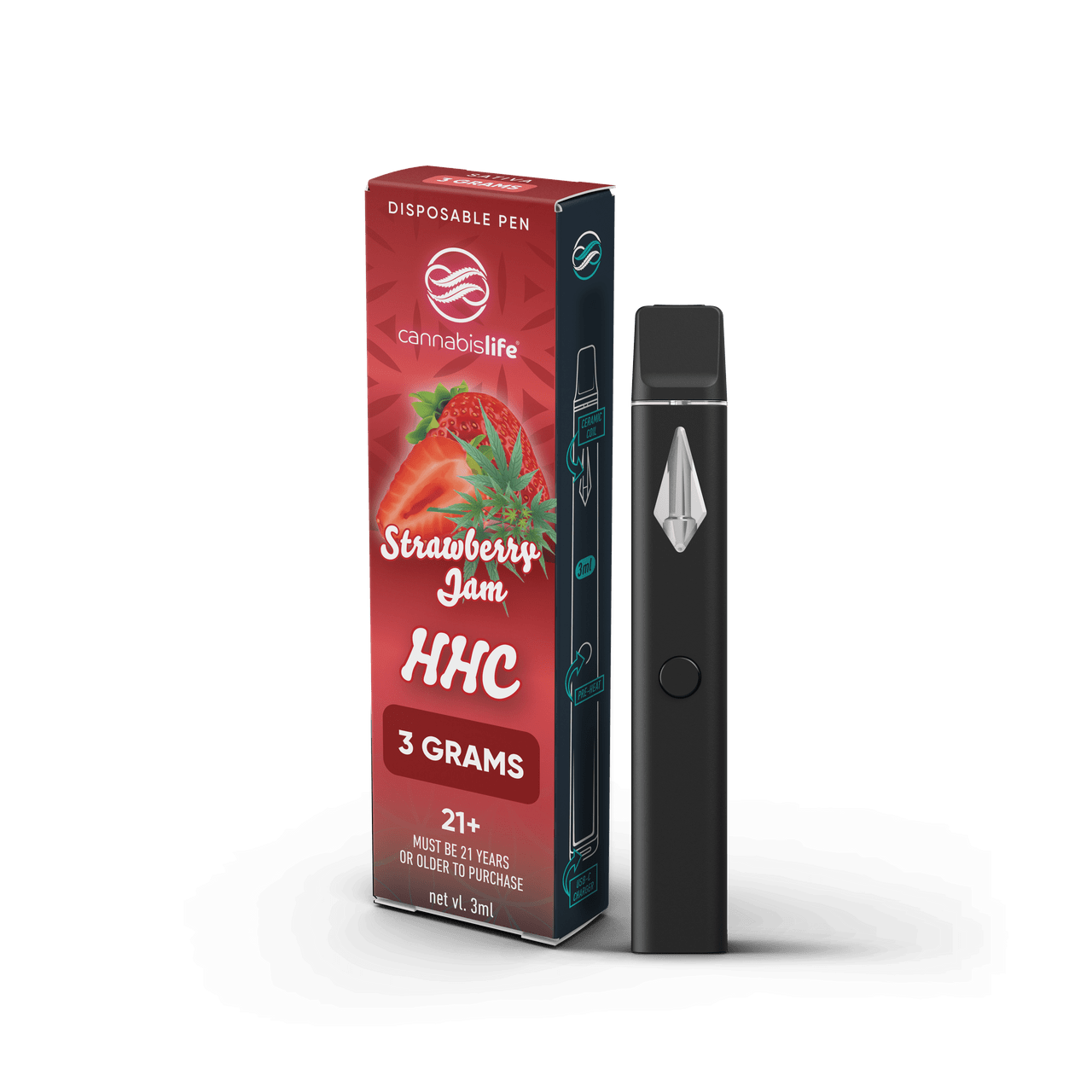 Cannabis Life Strawberry Jam HHC Disposable Vape Pen Best Price