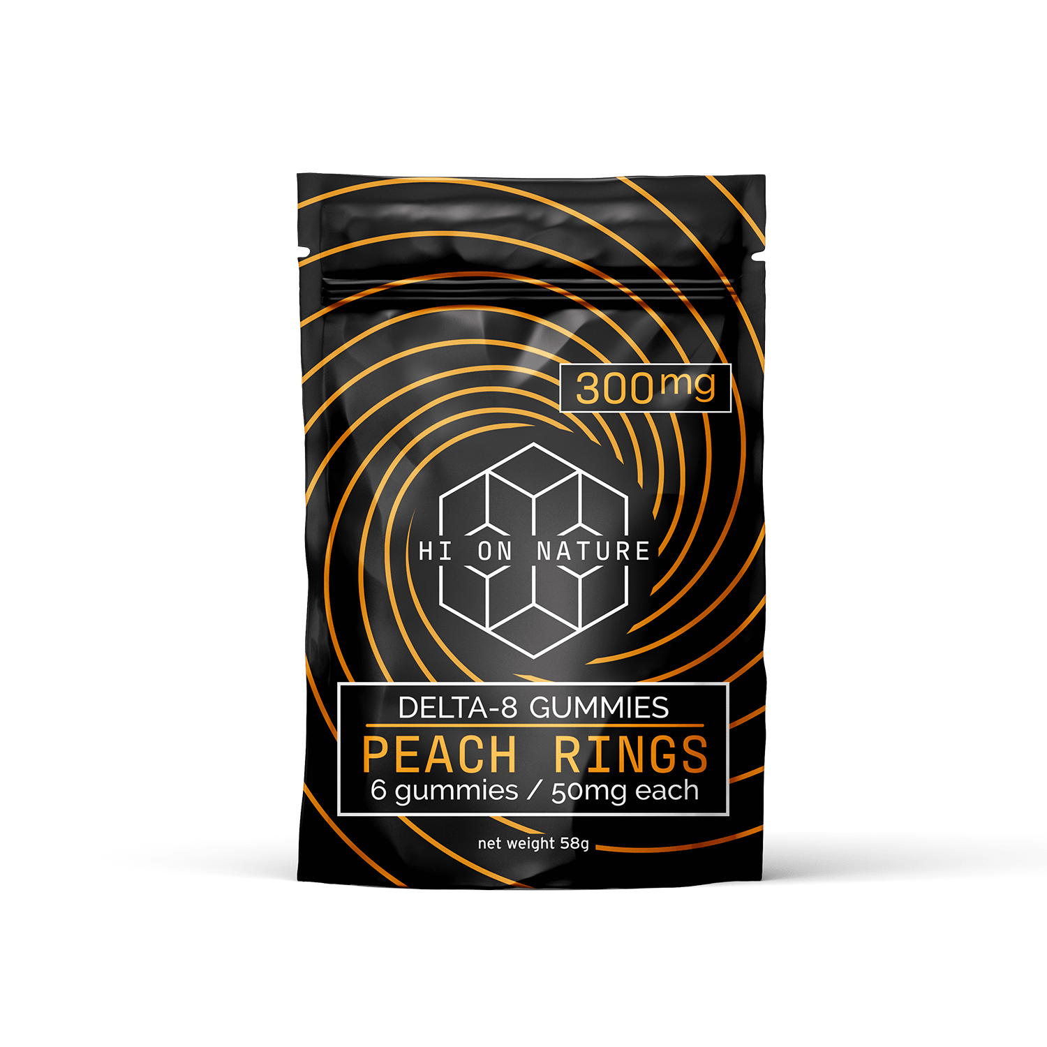 Hi On Nature 300mg DELTA 8 GUMMIES - PEACH RINGS Best Price