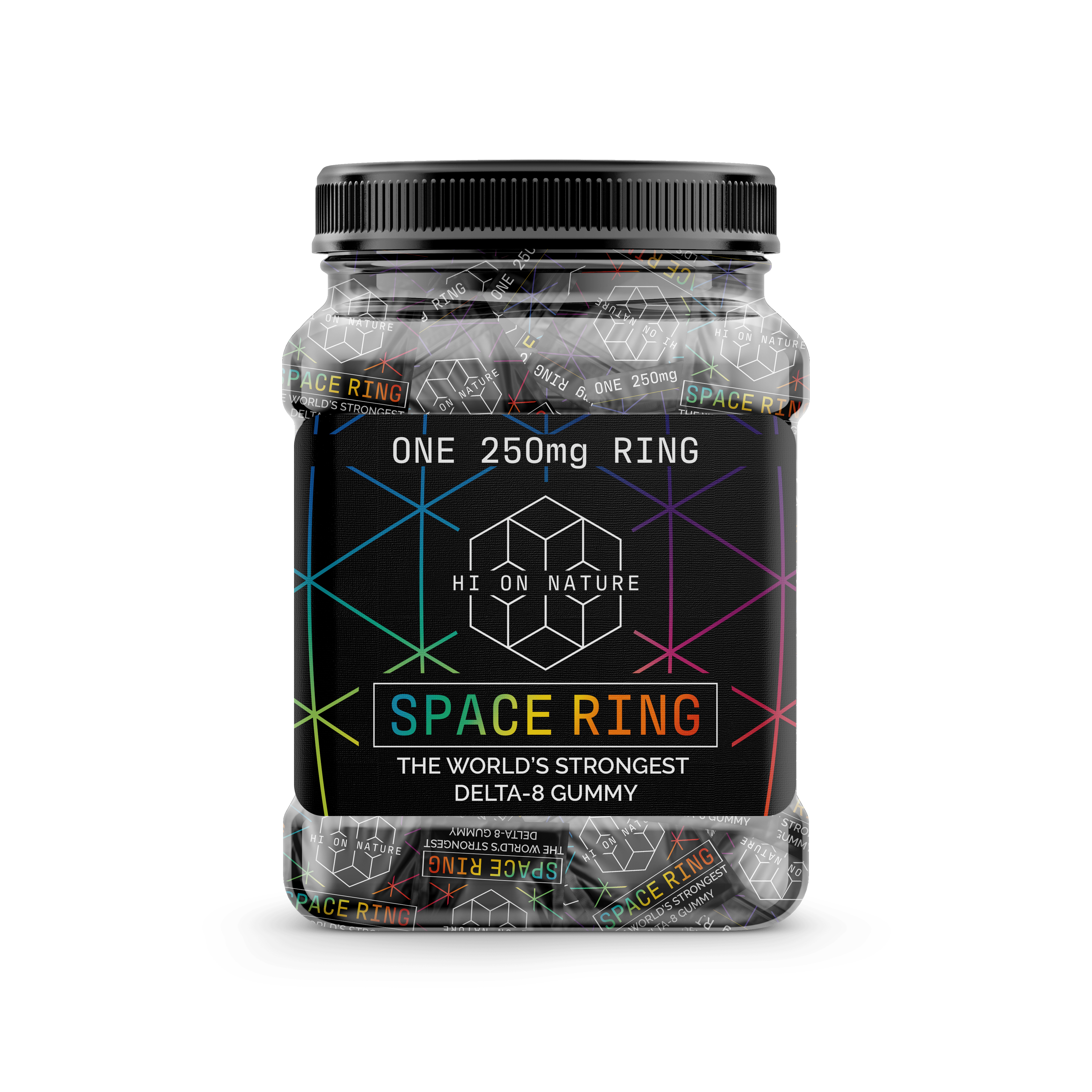 Hi On Nature 250mg Delta 8 SPACE RINGS - 50 PACK JAR Best Price