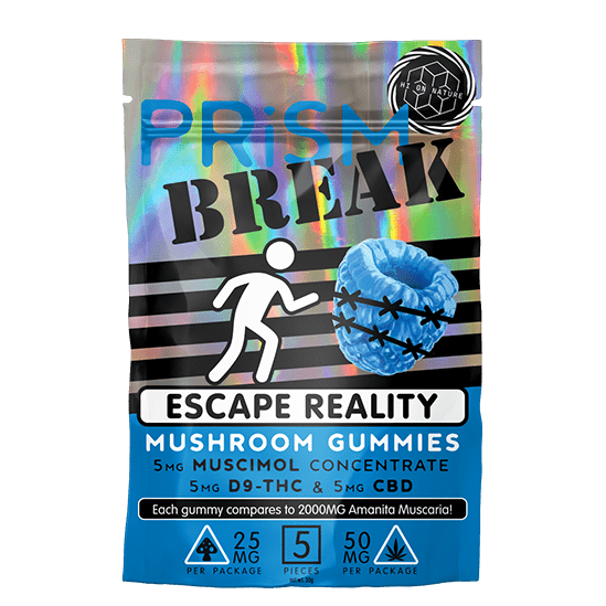 Hi On Nature 25mg Muscimol Gummies 5 pc - Prism Break - Blue Razz Best Price