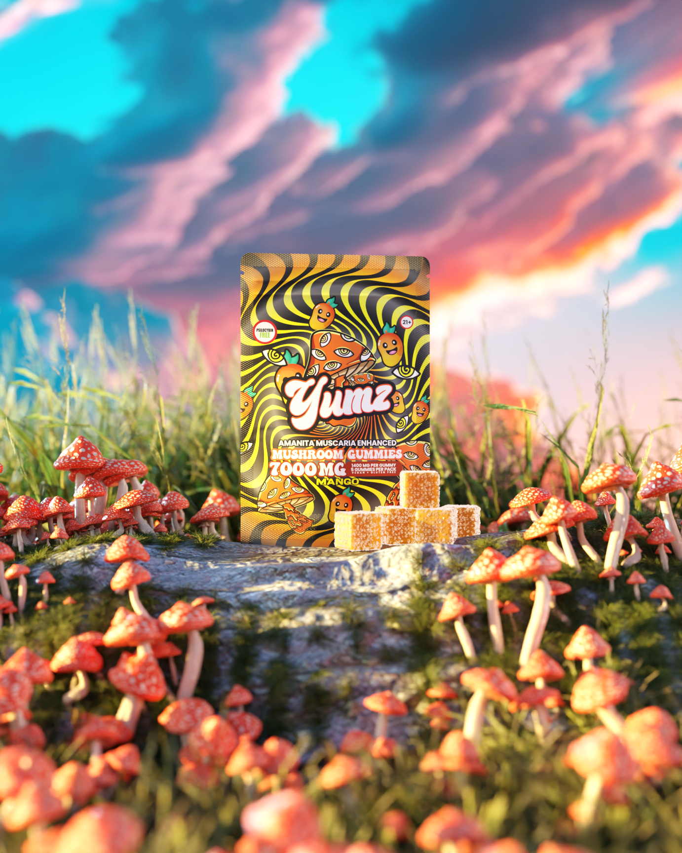 YUMZ - Mango ( Amanita Muscaria Mushroom Gummies ) Best Price