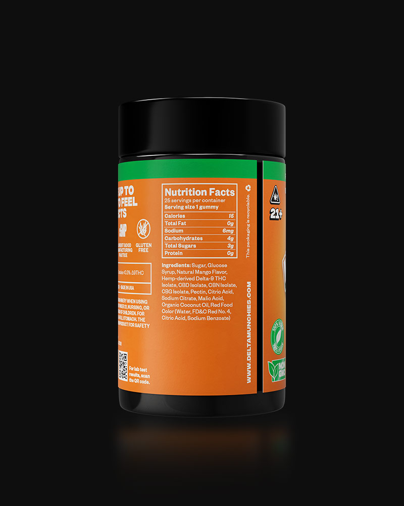 Delta Munchies Mango Crush Delta 9 Gummies 375mg/600mg Best Price