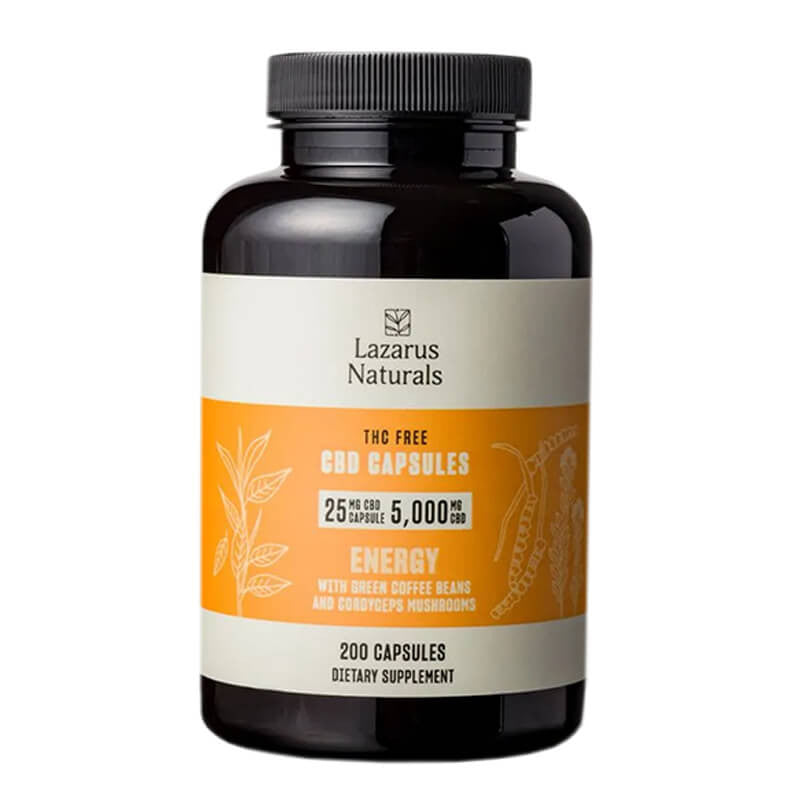 High Potency CBD Isolate Capsules – Energy Blend – Lazarus Naturals Best Price
