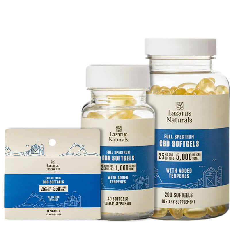 Full Spectrum CBD Capsules – 25mg – Lazarus Naturals Best Price