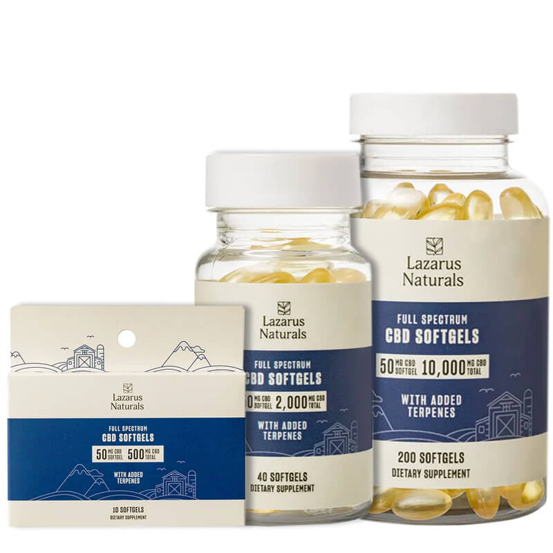 Full Spectrum CBD Capsules – 50mg – Lazarus Naturals Best Price