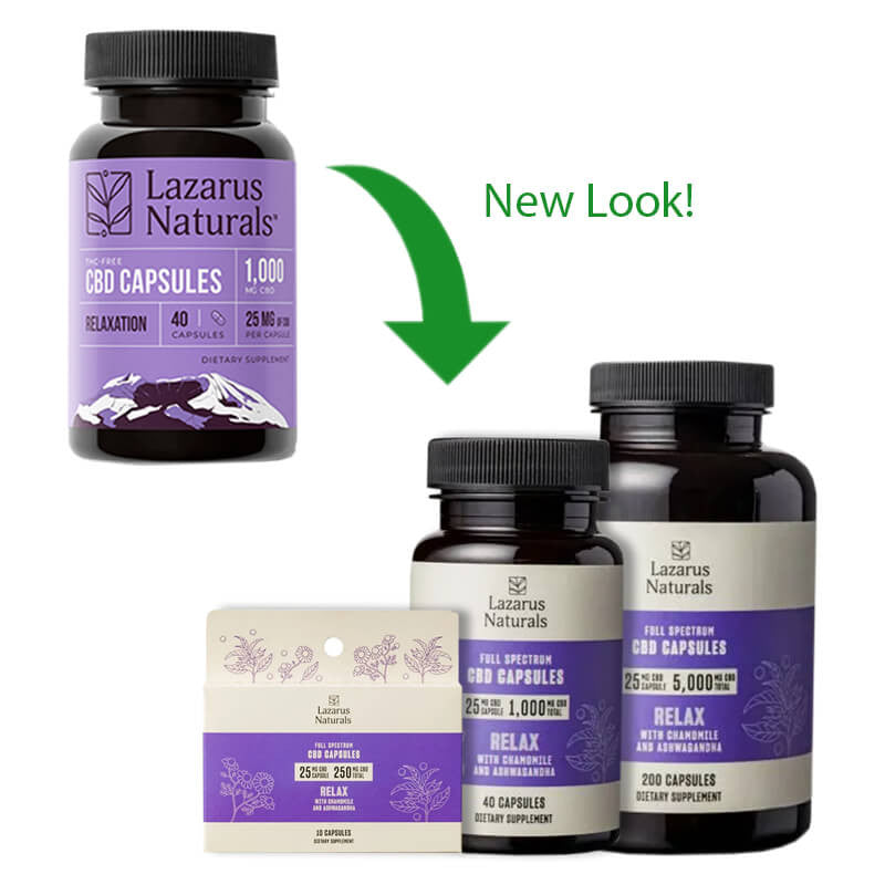 Full Spectrum CBD Capsules – Relaxation Blend – Lazarus Naturals Best Price
