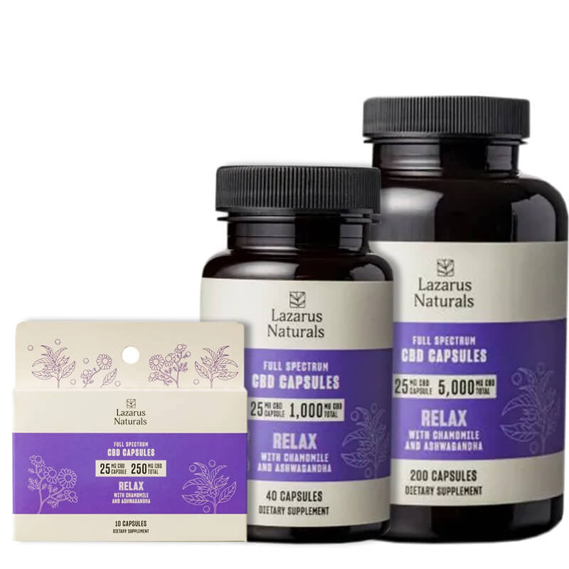 Full Spectrum CBD Capsules – Relaxation Blend – Lazarus Naturals Best Price