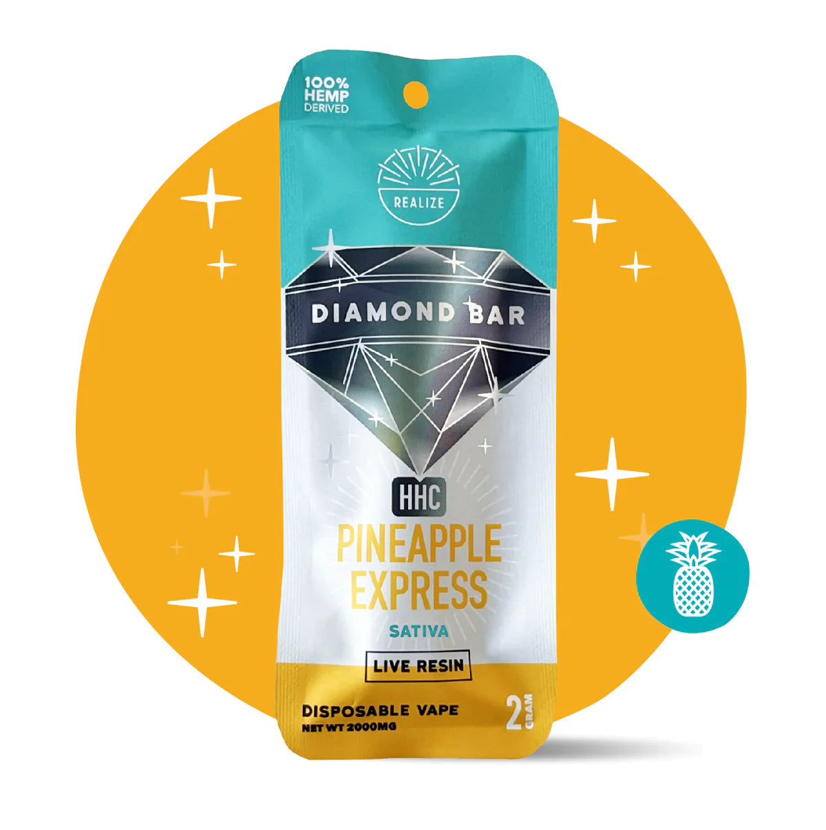 Realize | Live Resin HHC Diamond Bar Disposable - 2000mg Best Price