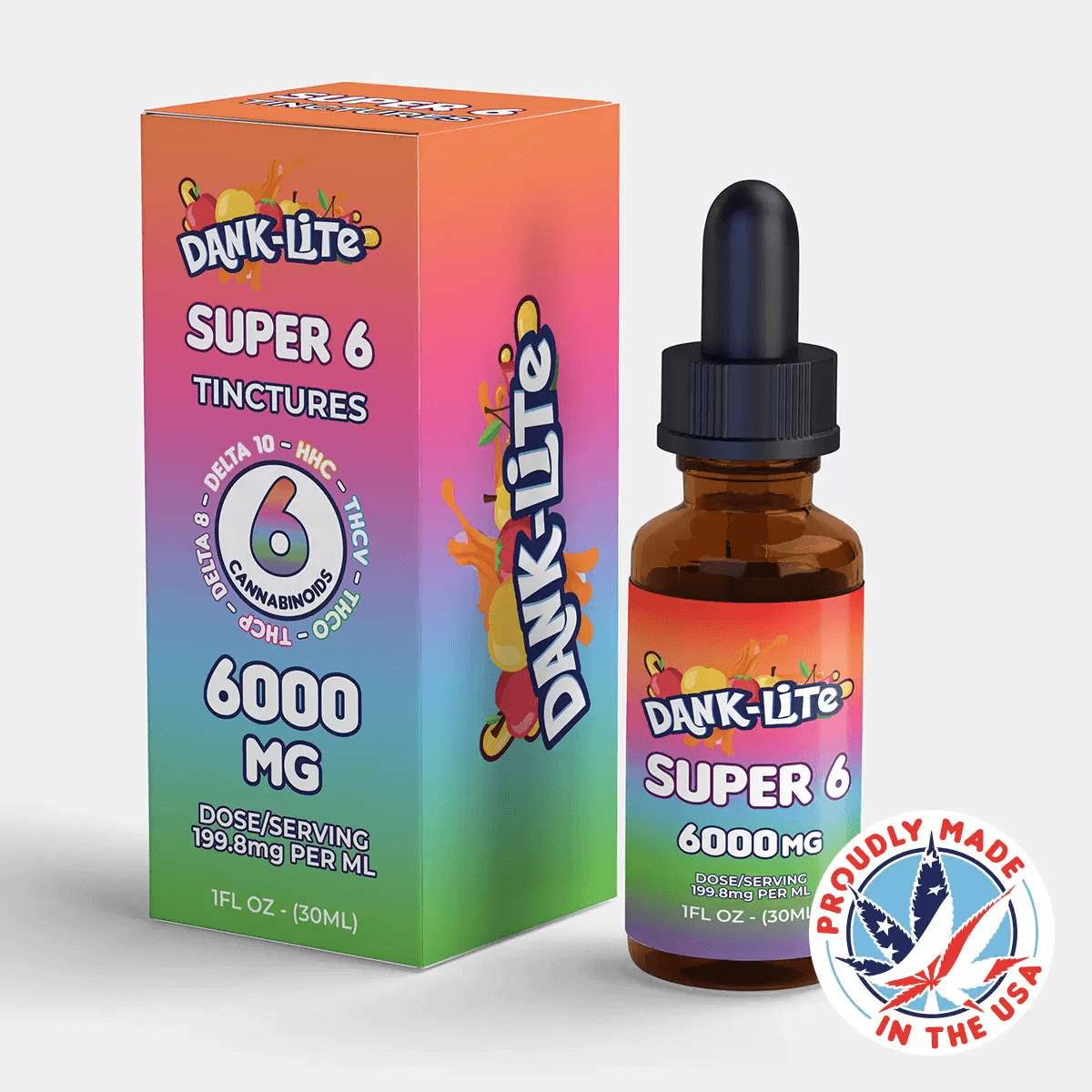 Dank Lite | Premium Delta 10 + HHC + THC-V + THC-P + Delta 8 Tincture - 6000mg Best Price
