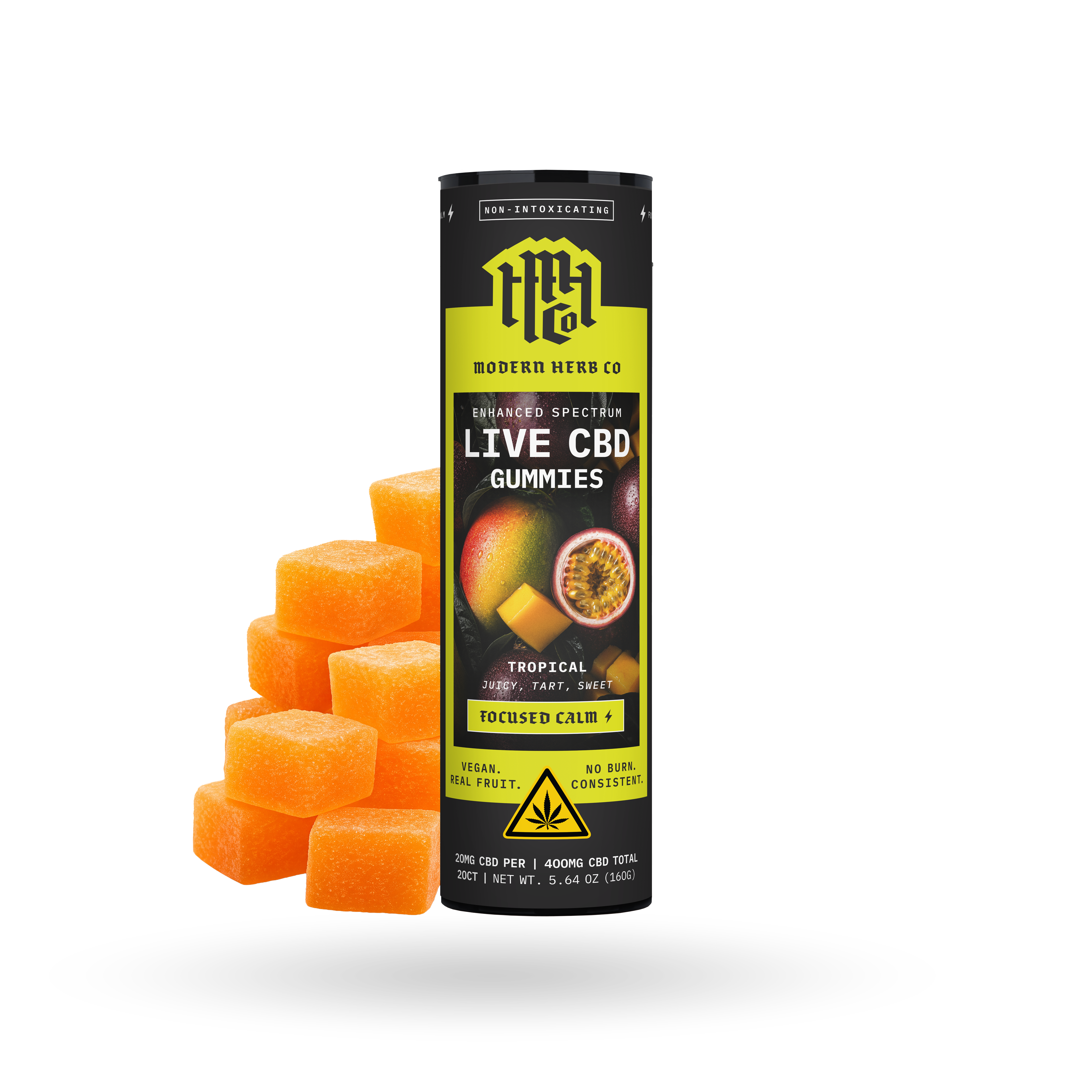Live CBD Gummies, Enhanced Spectrum, Tropical, Sativa, 20mg, 20ct