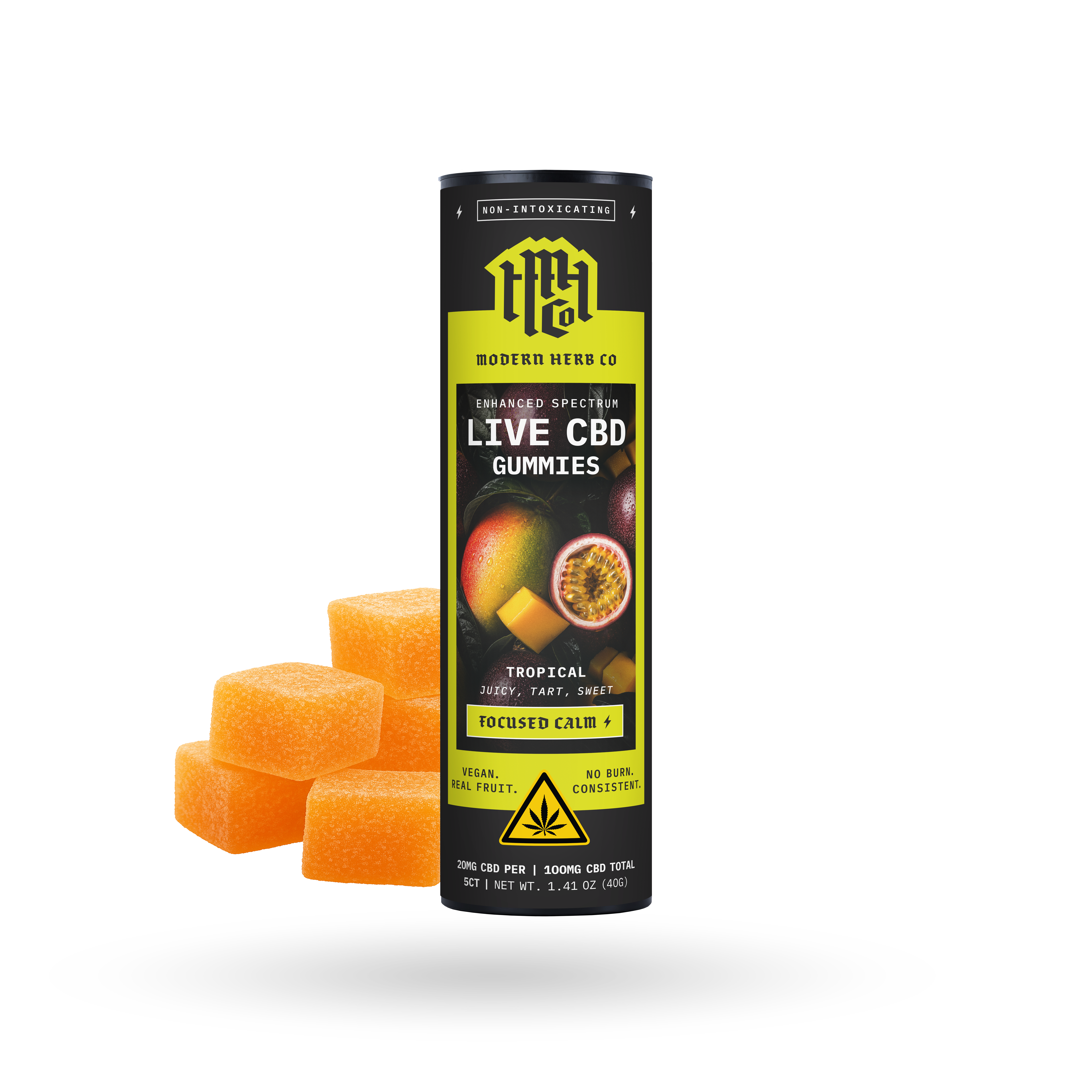 Live CBD Gummies, Enhanced Spectrum, Tropical, Sativa, 20mg, 5ct