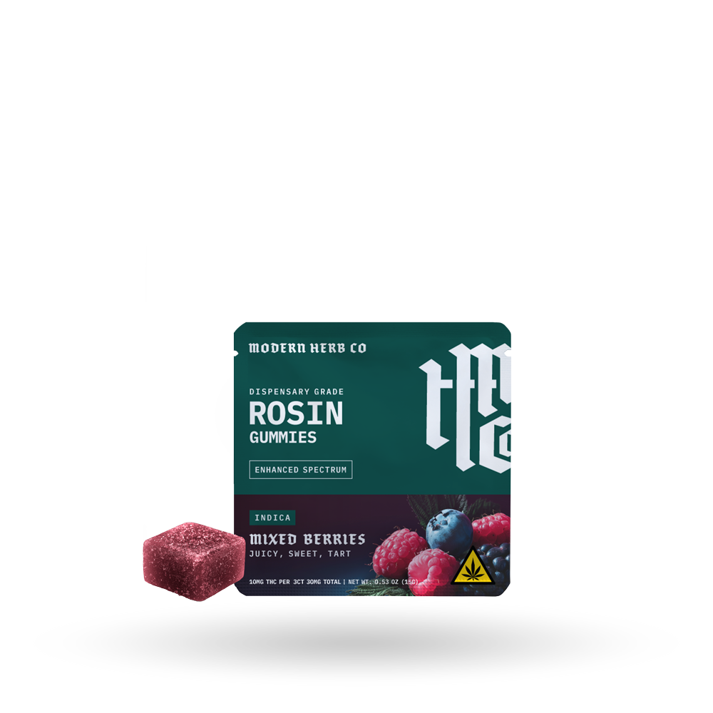 Live Rosin Gummies: Mixed Berries (Indica), 3ct