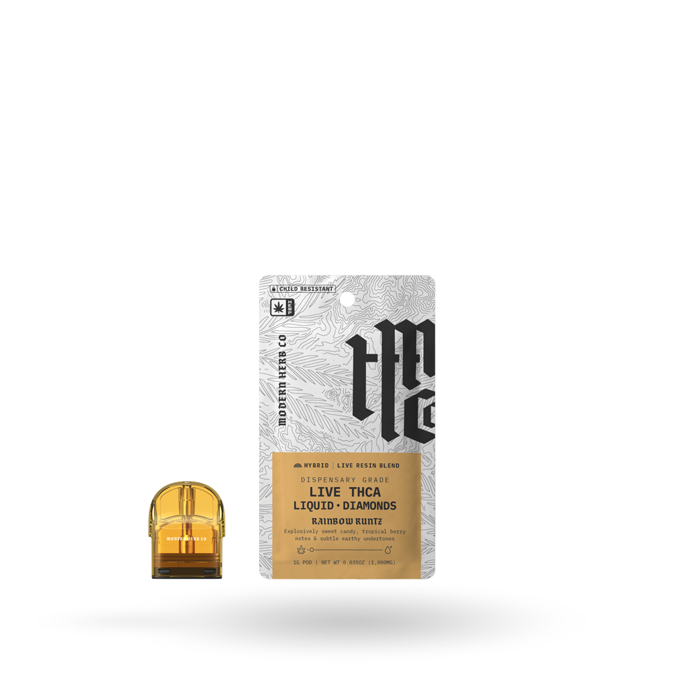 THCa Pod Refill Live Resin Liquid Diamonds: Rainbow Runtz (Hybrid) - 1g
