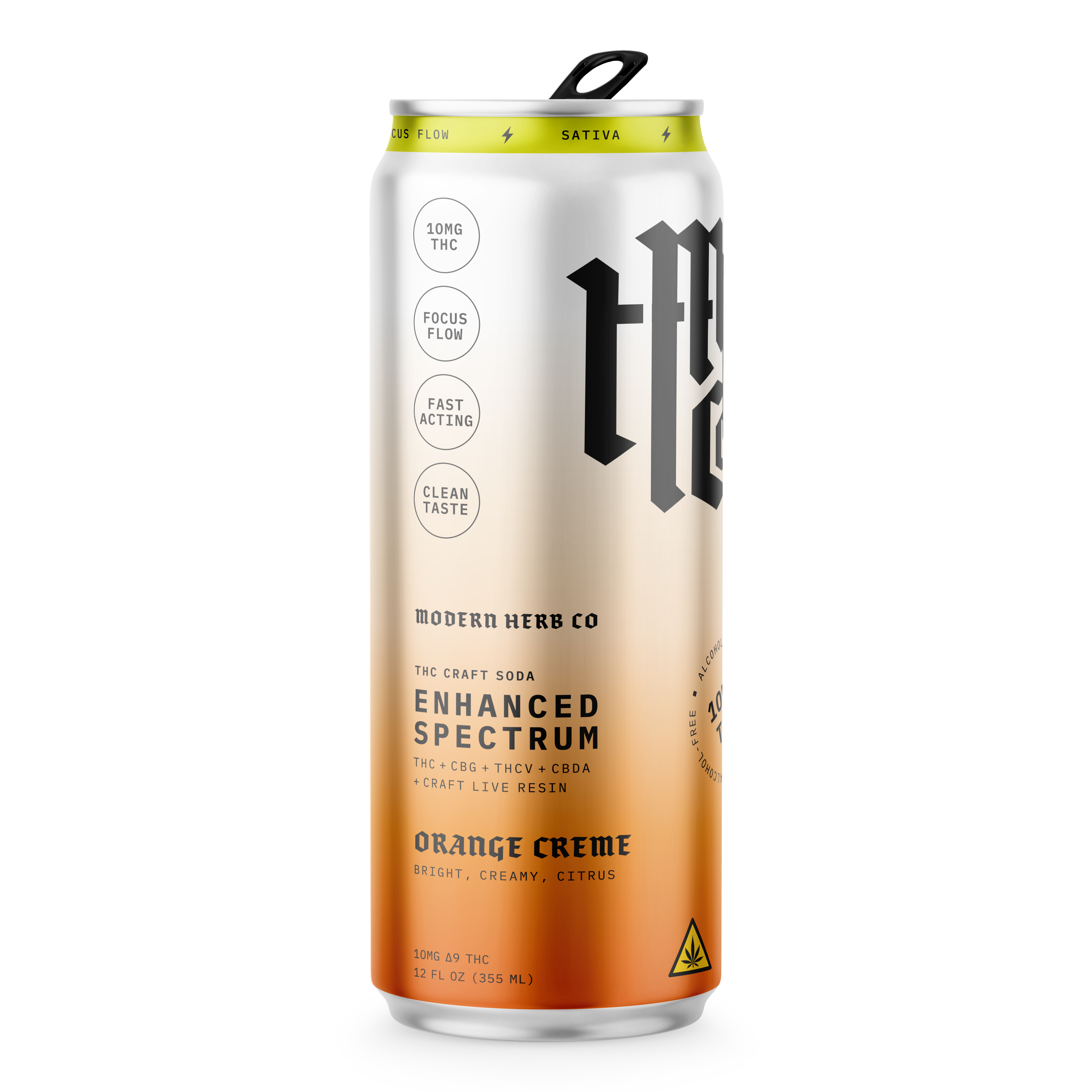 Enhanced Spectrum THC Craft Soda: Orange Creme (Sativa) 12oz - 4pk Best Sales Price - Seltzers