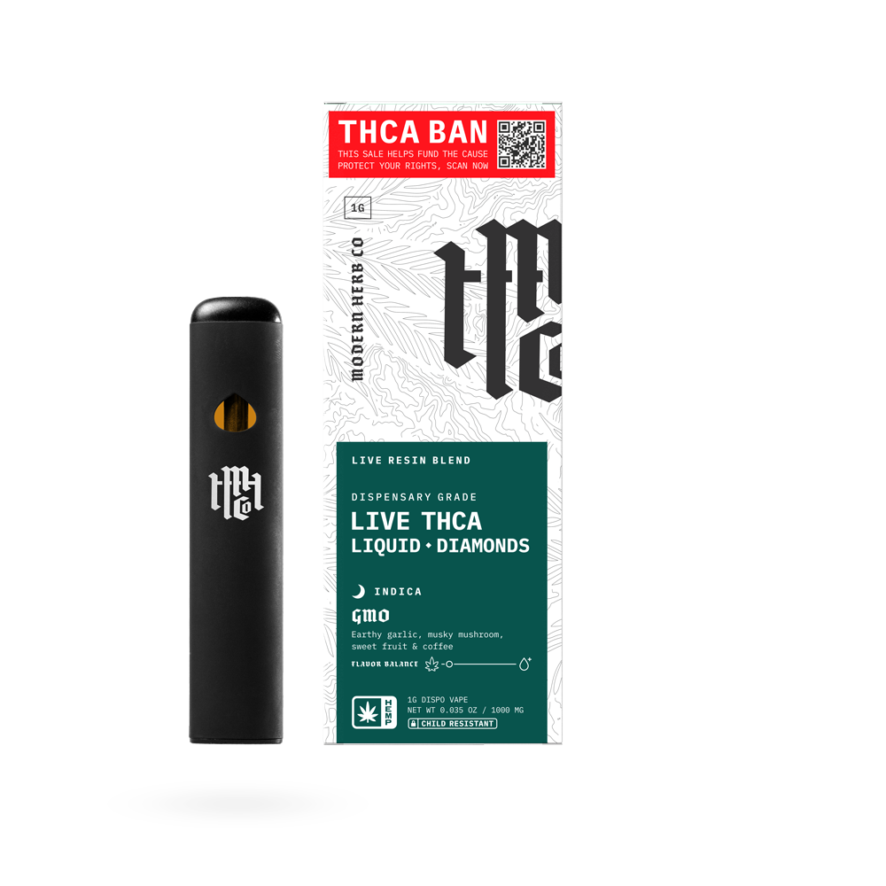 The Hemp Collect THCa Disposable Live Resin Liquid Diamonds, GMO (Indica), 1g