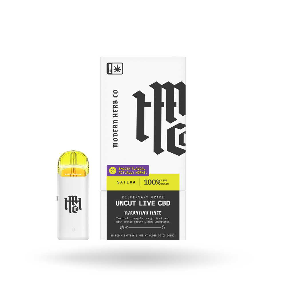 The Hemp Collect Live CBD Uncut Pod Kit: Hawaiian Haze (Sativa) - 1g