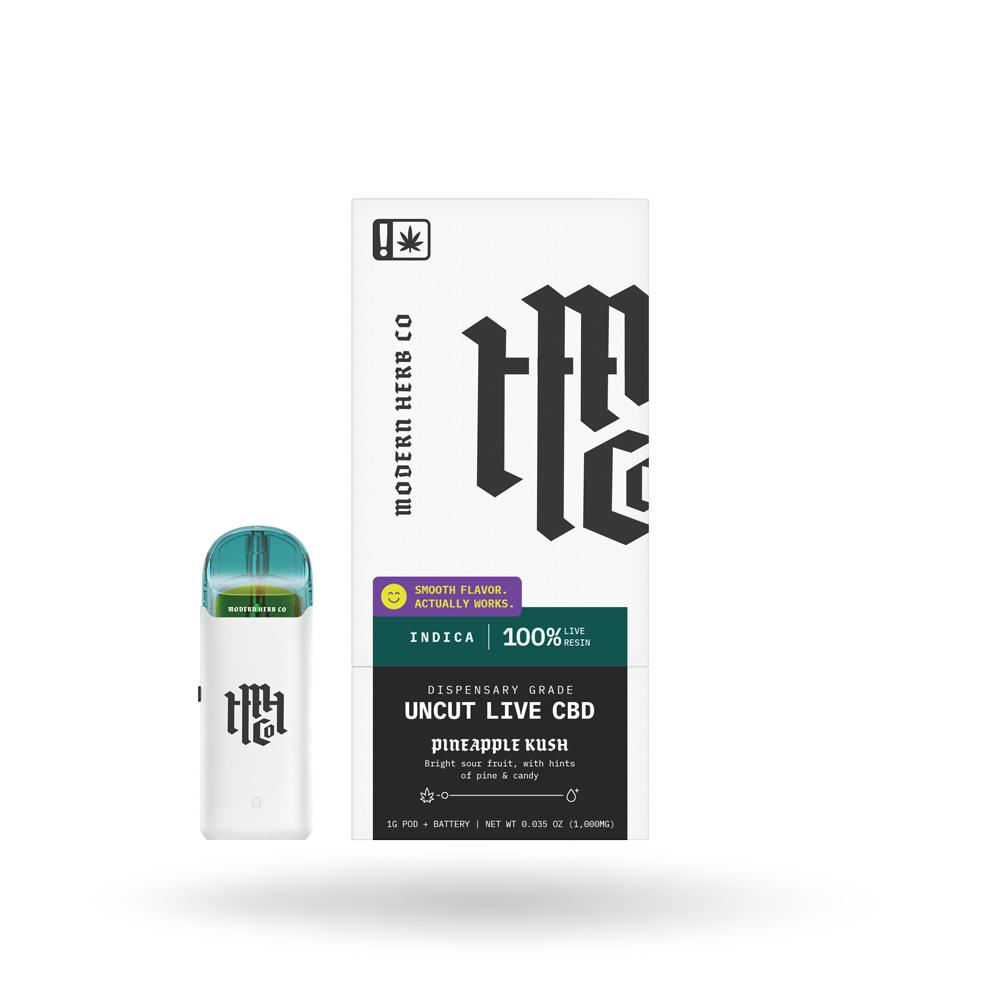 The Hemp Collect Live CBD Uncut Pod Kit: Pineapple Kush (Indica) - 1g