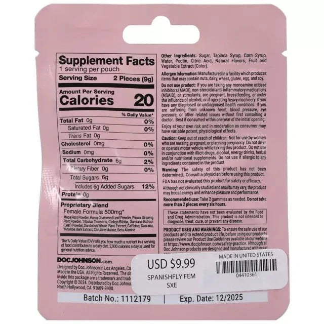 Spanish Fly Female Sensual Enhancement Gummies