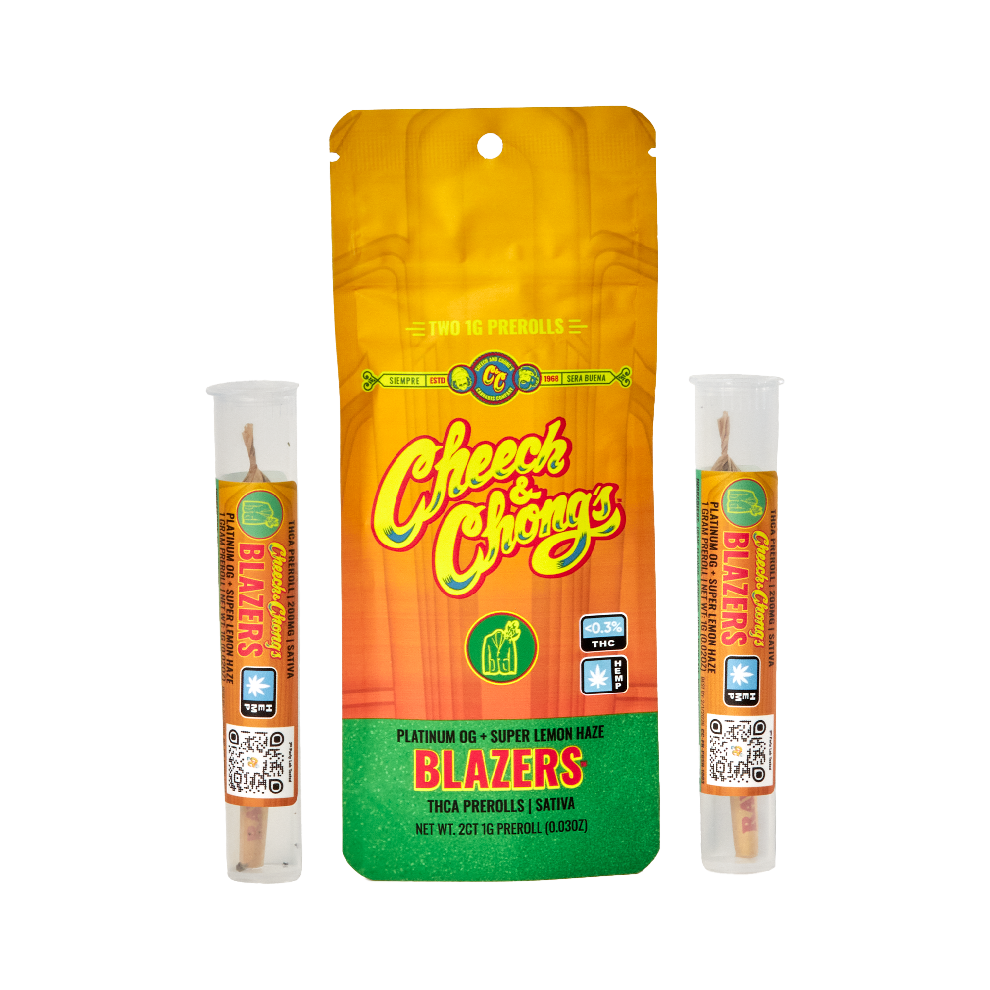 Cheech and Chongs Blazers – Platinum OG+Super Lemon Haze – Preroll — Direct From Cheech & Chong