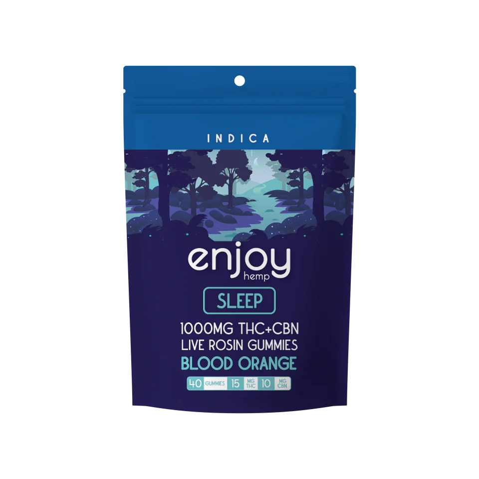 Enjoy Hemp 1000mg Deep Sleep Gummies Delta 9 THC + CBN - Indica-Infused Blood Orange (25 mg each | 40 gummies) Best Price