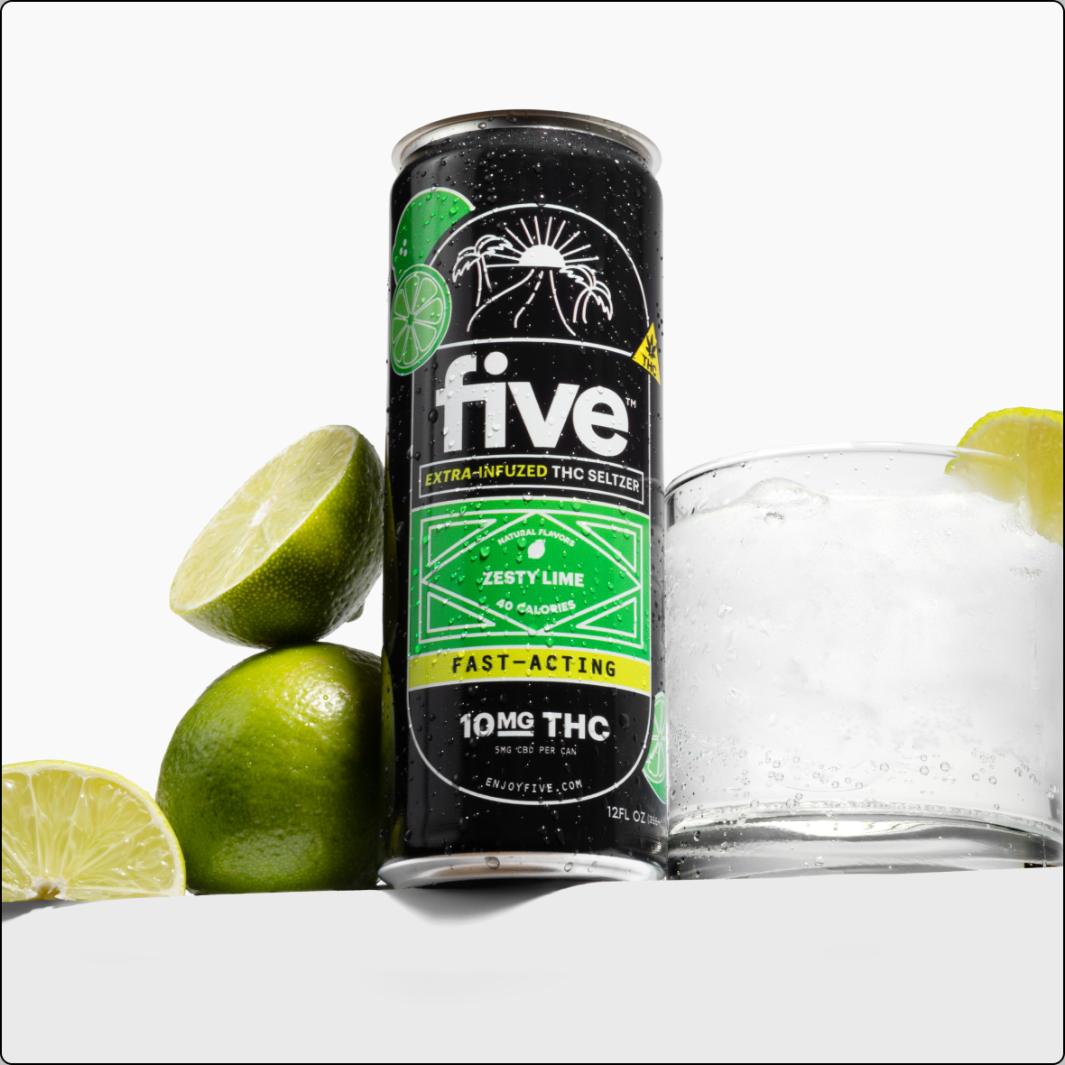 Five CBD fast-acting 10mg thc seltzers | variety pack