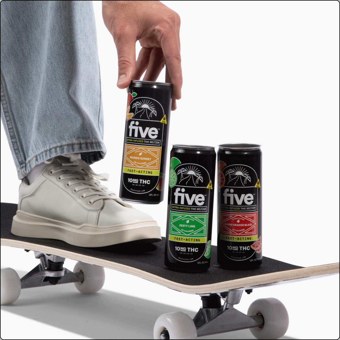 Five CBD fast-acting 10mg thc seltzers | variety pack