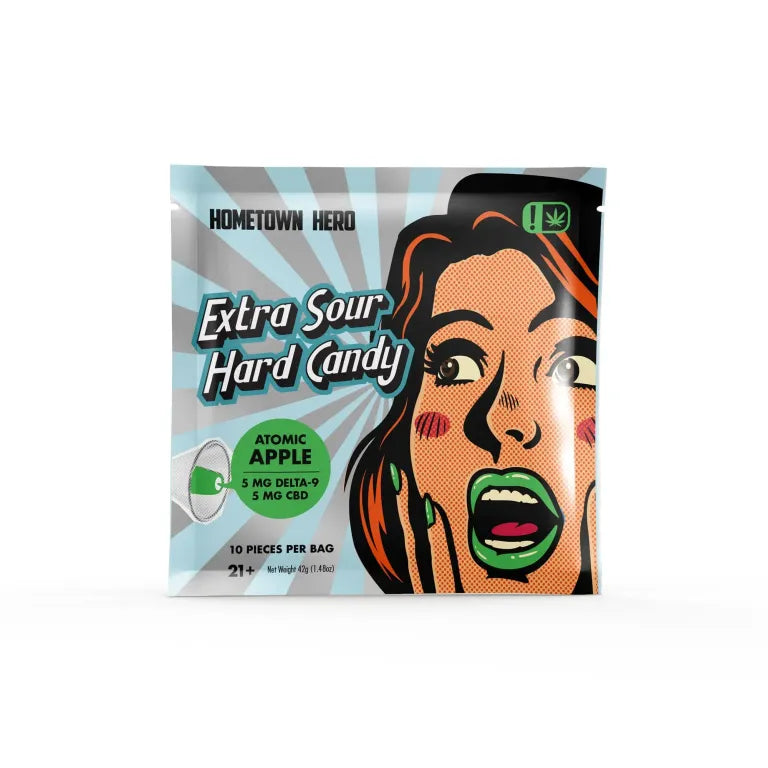 Hometown Hero D9 + CBD Extra Sour Hard Candy - 100mg