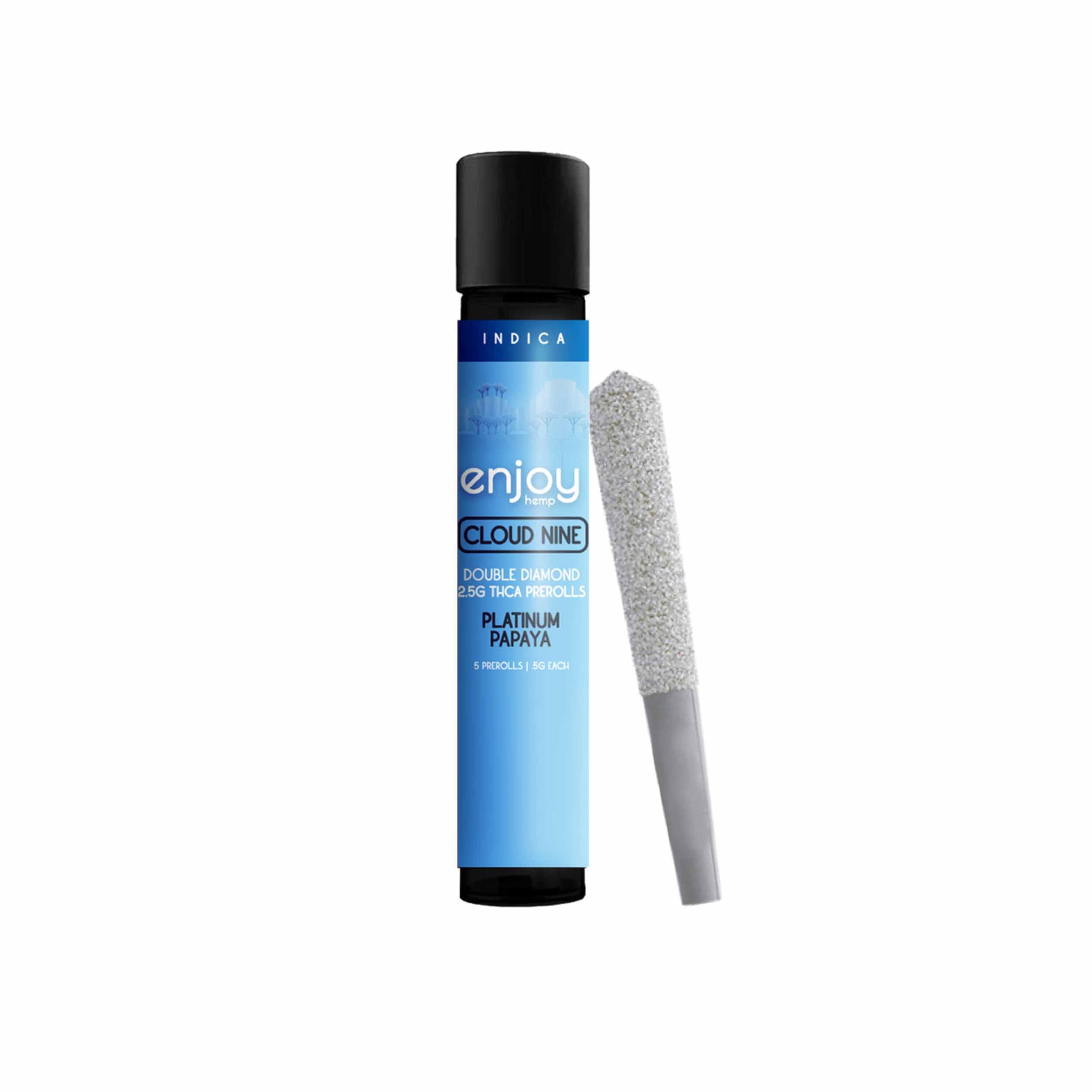 Enjoy Hemp 2.5g Mega Potency Double Diamond THCA Prerolls for Cloud Nine - Platinum Papaya (Indica) Best Price