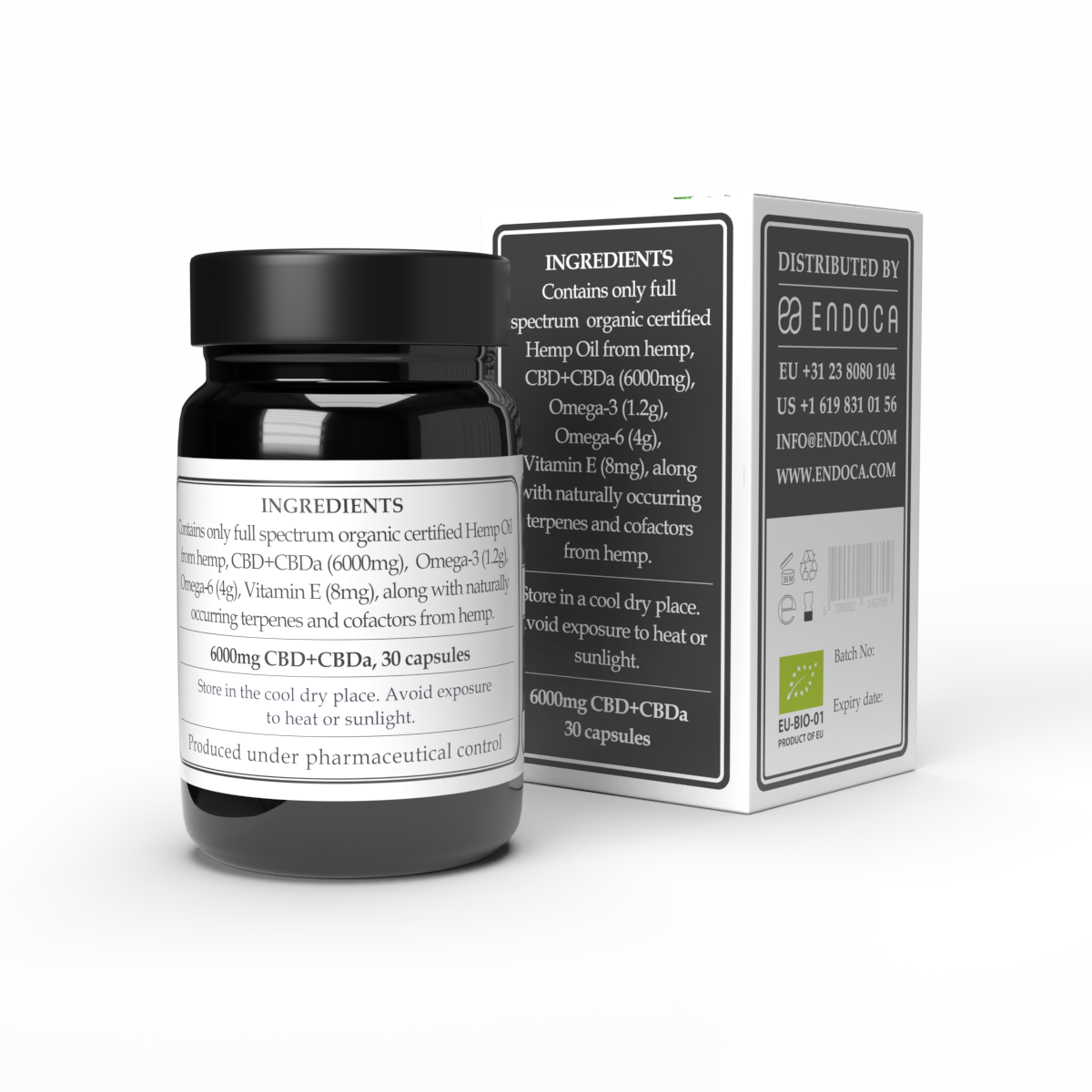 Endoca 200MG RAW CBD Capsules (High potency)