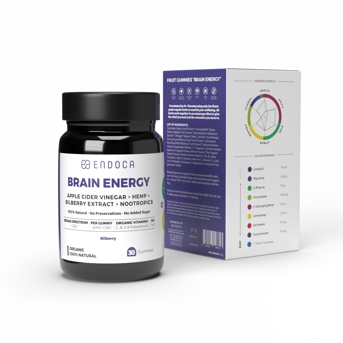 Endoca Brain Energy Bilberry Gummies