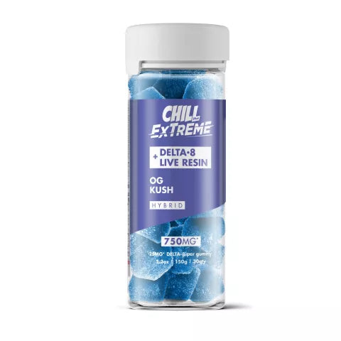 Chill Extreme 25mg Delta 8 + Live Resin Gummies - OG Kush - Hybrid Best Price