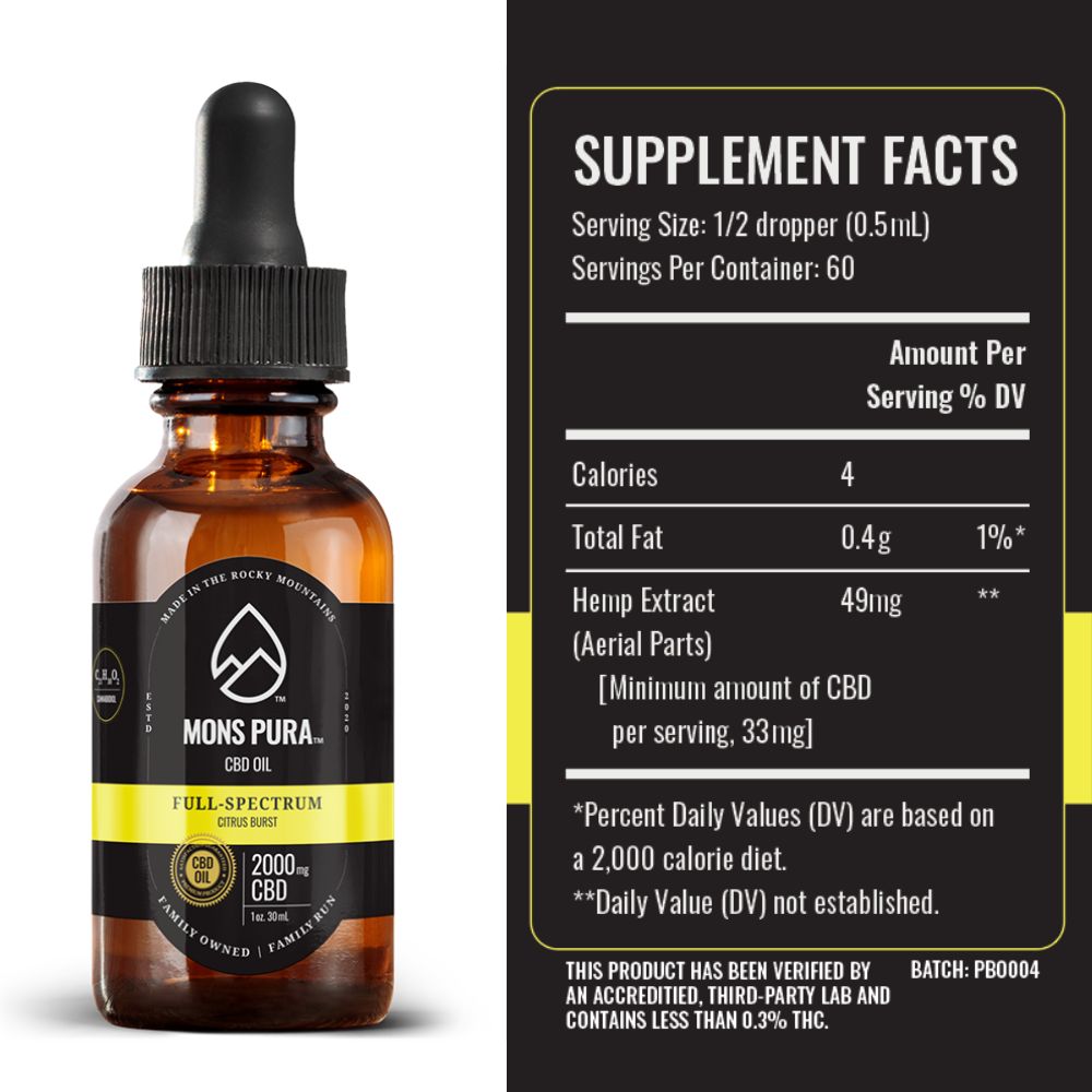 Mons Pura Full Spectrum 2,000mg Tincture