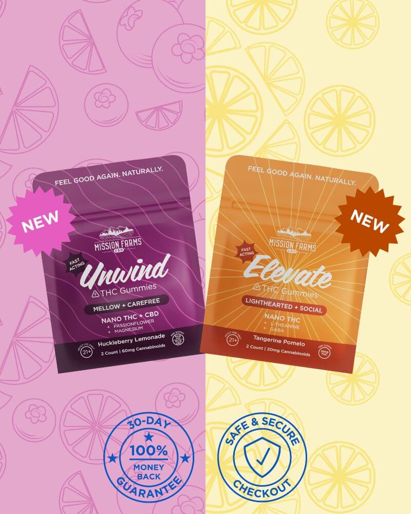 Mission Farms Unwind Delta-9 THC Gummies with Nano THC