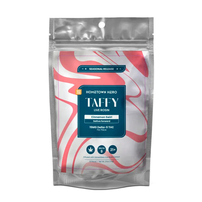 Hometown Hero Live Rosin Delta 9 THC Taffy 150mg - 450mg Best Price