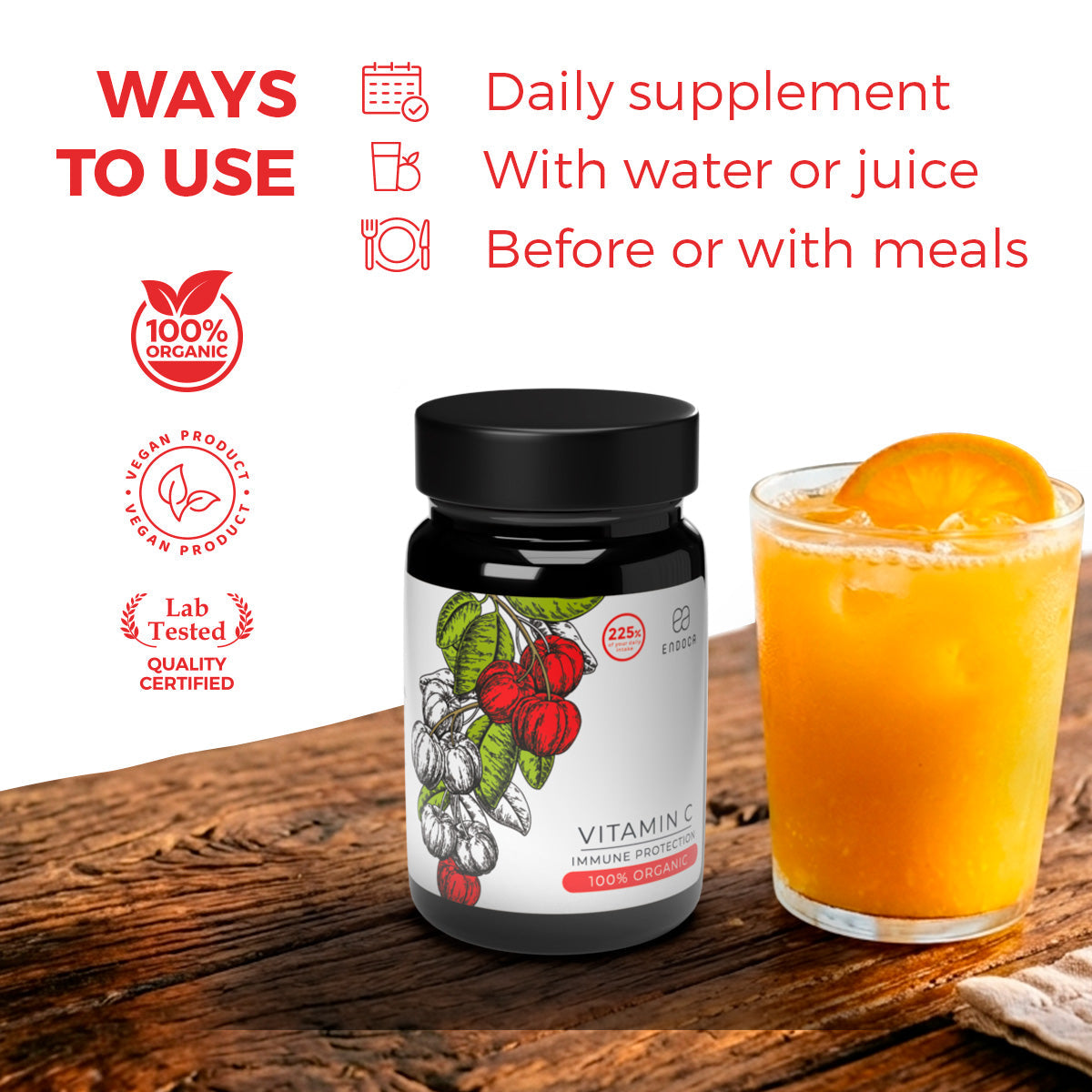 Endoca Organic Vitamin C Best Sales Price - CBD