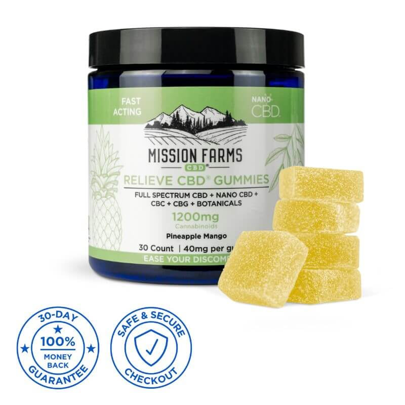 Mission Farms Relieve CBD Gummies with Nano CBD