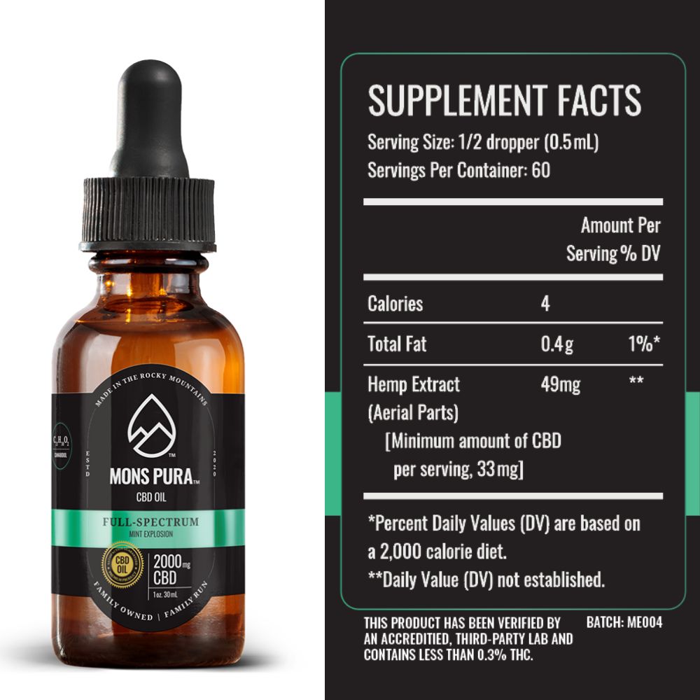 Mons Pura Full Spectrum 2,000mg Tincture