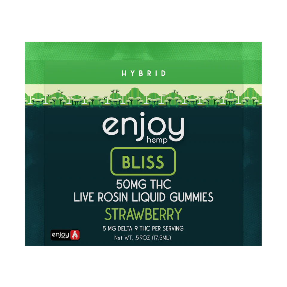 Enjoy Hemp 50mg Live Rosin Liquid Gummies - Strawberry for Bliss (Hybrid) Best Price