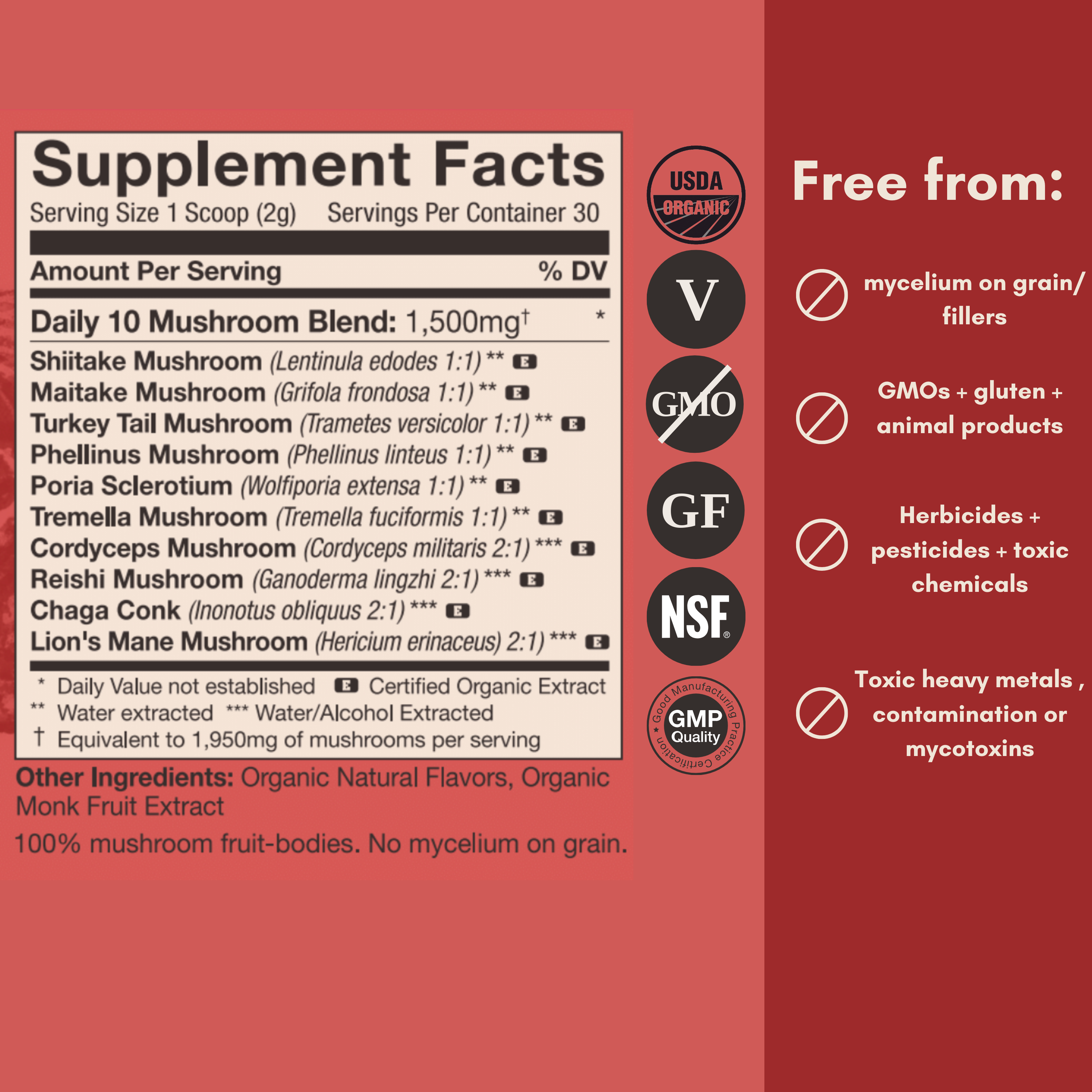 Mushroom Revival Daily 10 Mushroom Blend Powder