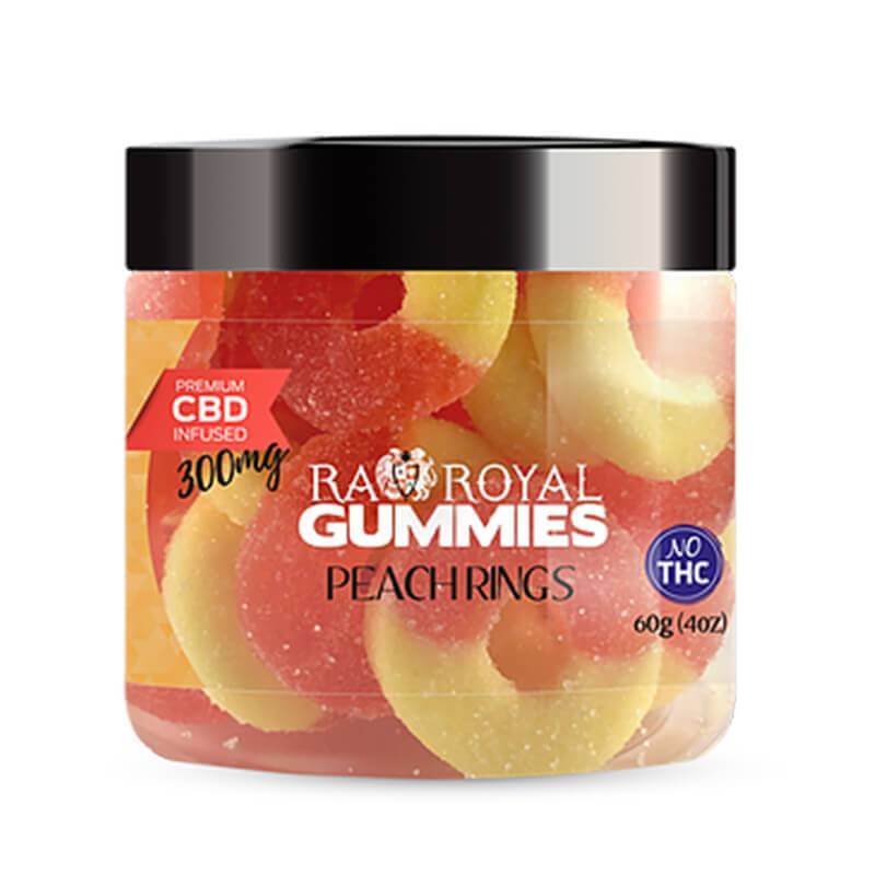 RA Royal CBD | Peach Ring CBD Gummies 300mg - 1200mg