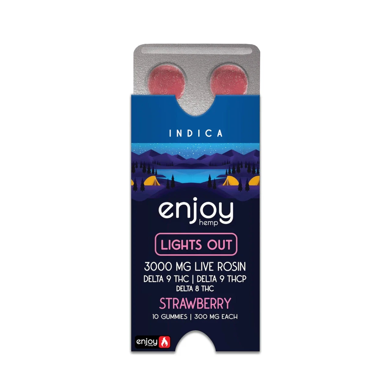 Enjoy Hemp 3000mg Lights Out THCP Blend Gummies | Strawberry (Indica) Best Sales Price - Gummies