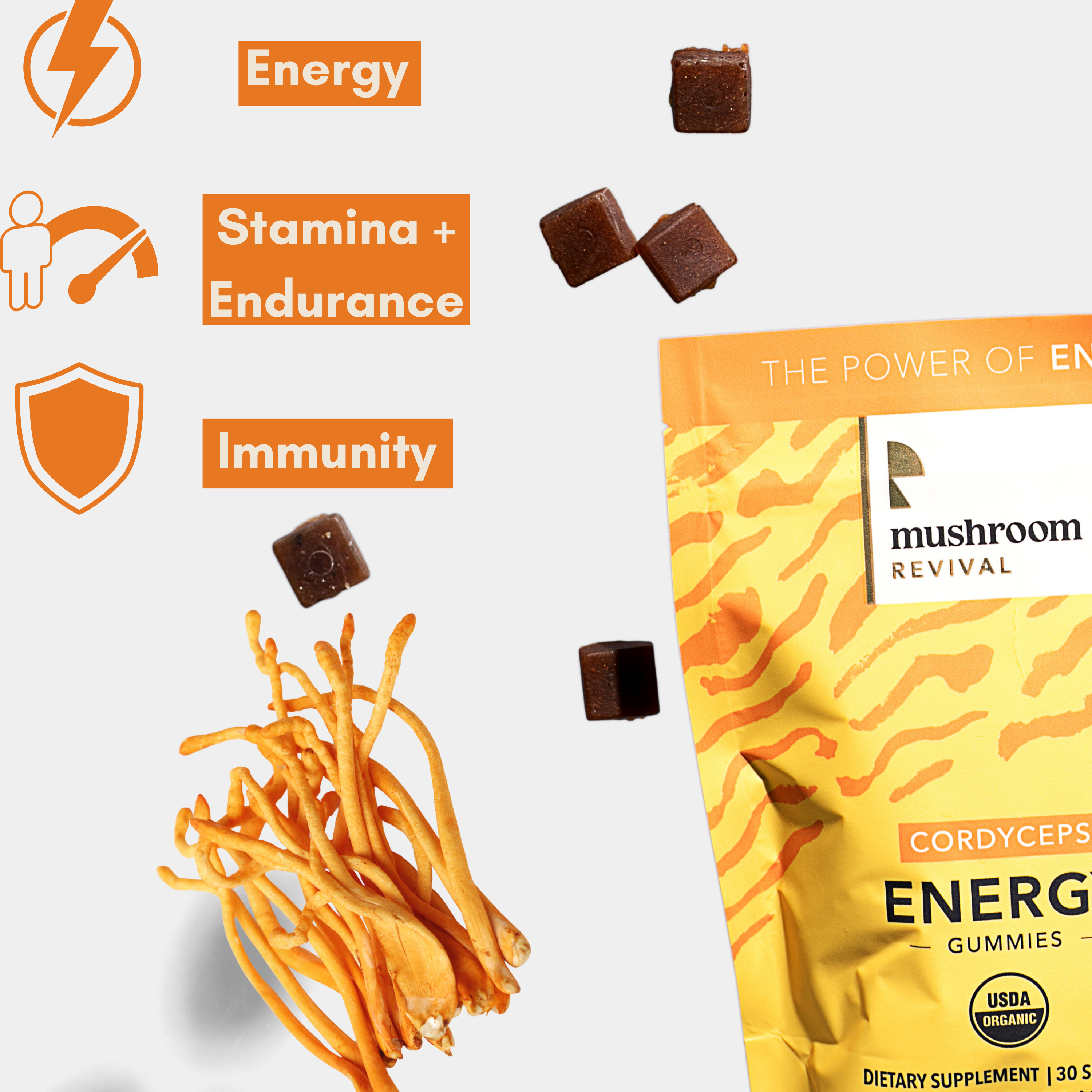 Mushroom Revival Energy Gummies