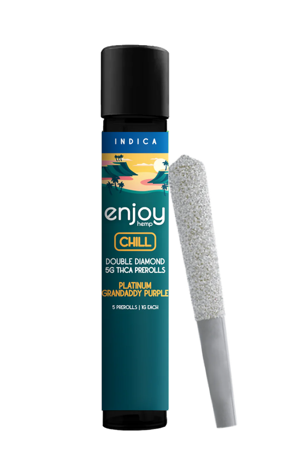 Enjoy Hemp 5g Mega Potency Double Diamond THCA Prerolls - Platinum Granddaddy Purple for Chill (Indica) Best Price